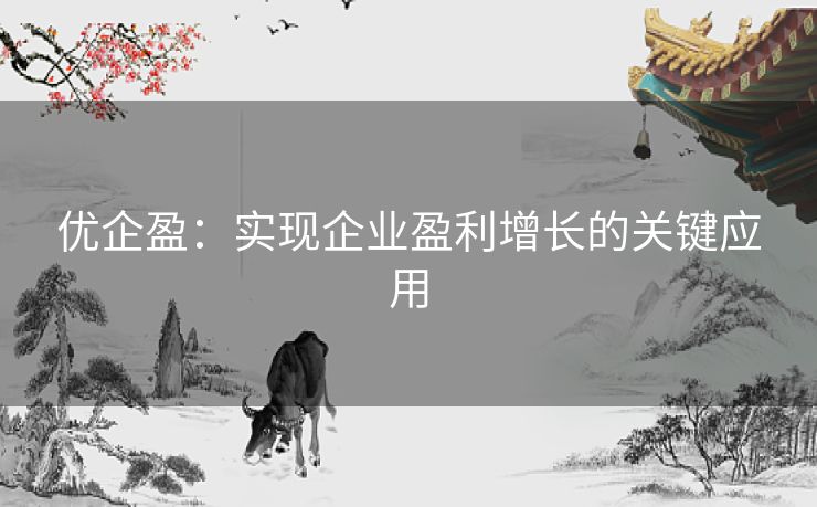 优企盈：实现企业盈利增长的关键应用